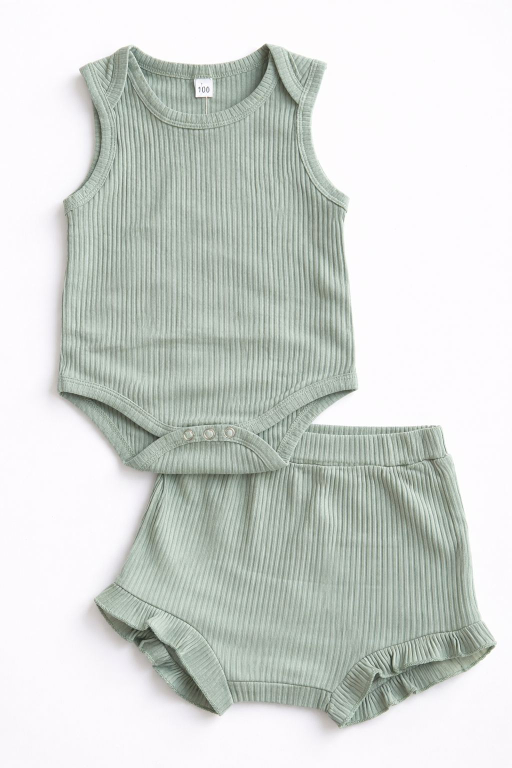 Conjunto Bebé Rib Verde Salvia