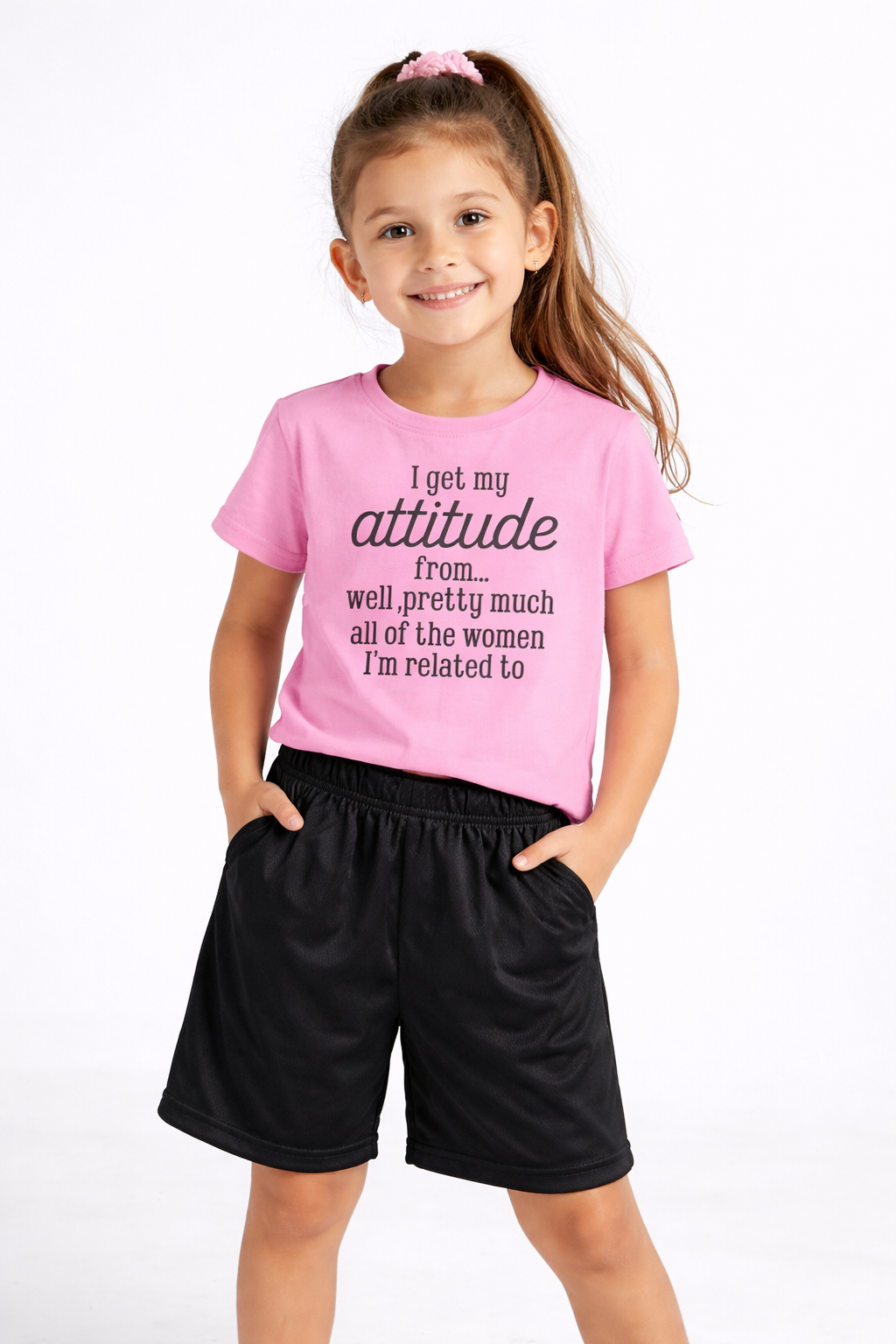 💖 Set Niña “Attitude” – Rosa & Negro