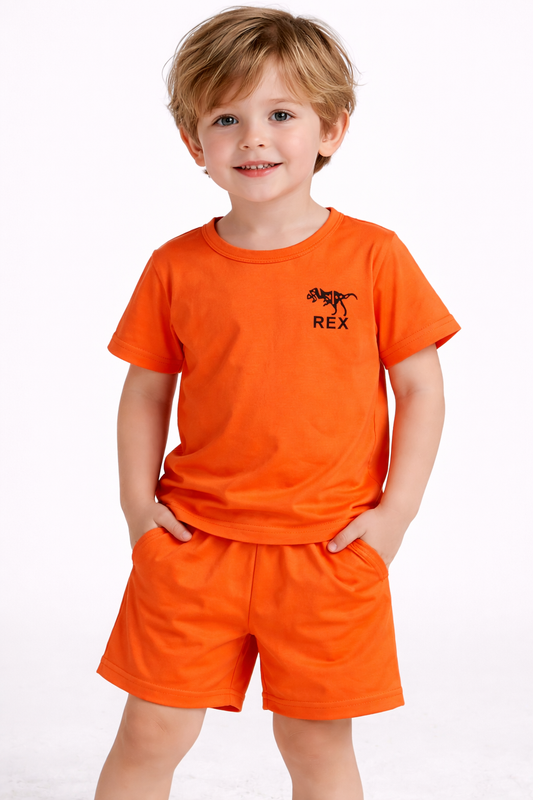 🦖 Conjunto Infantil REX Naranja
