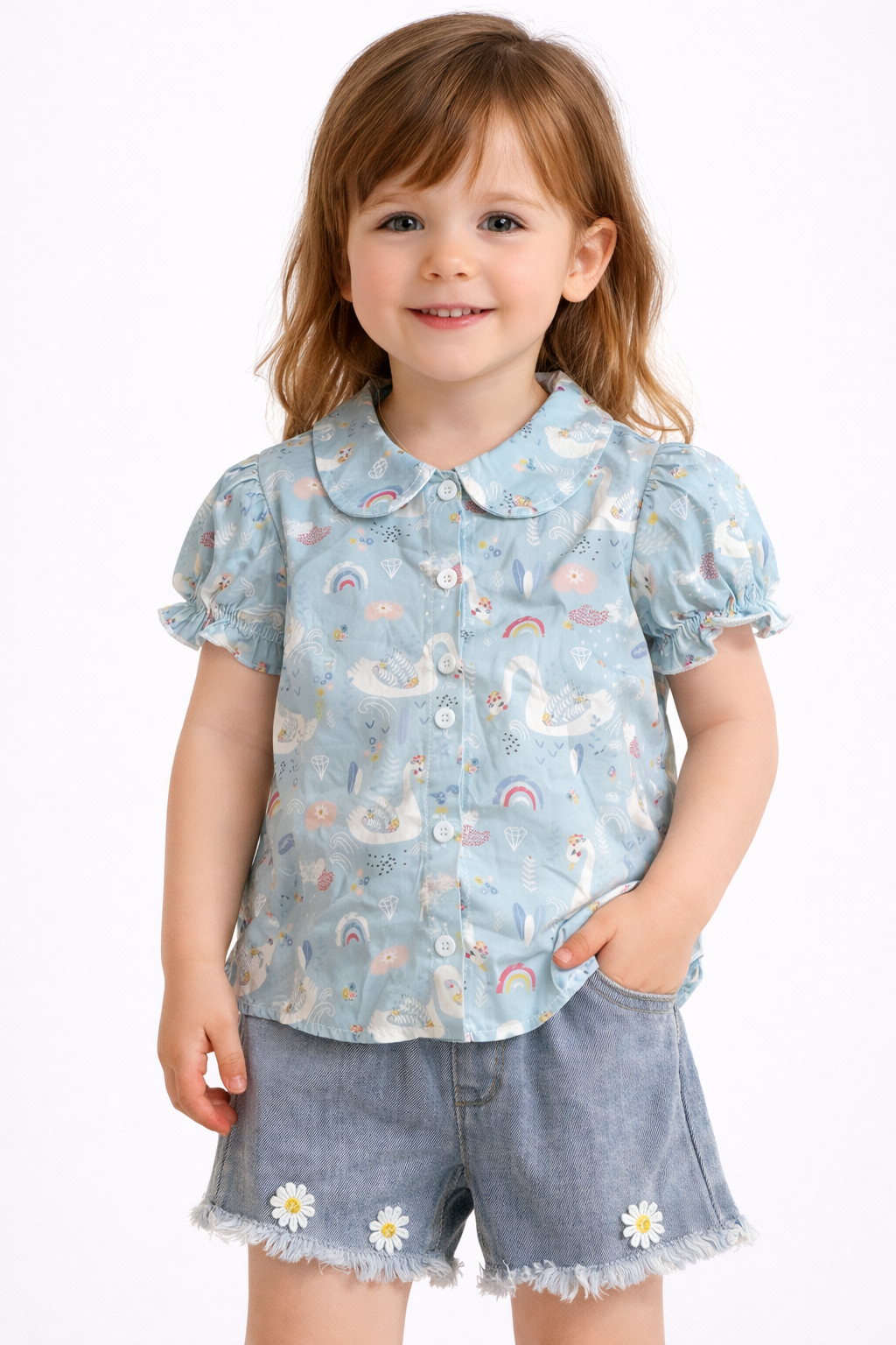 🌈 Conjunto Infantil Cisnes & Margaritas