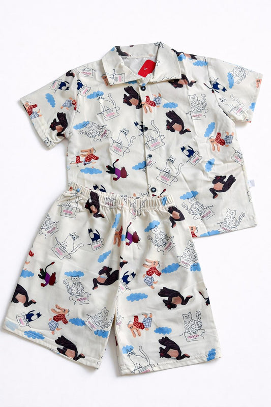🐾 Set Camisa & Short Estampado – Animal Fun